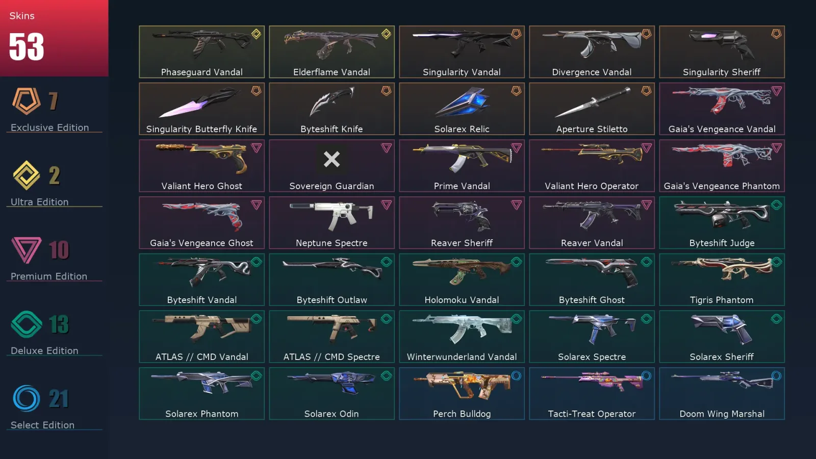 [Valorant] | EU | Level 94 | Diamond 1 | 23 Agents | 53 Skins — Valorant account
