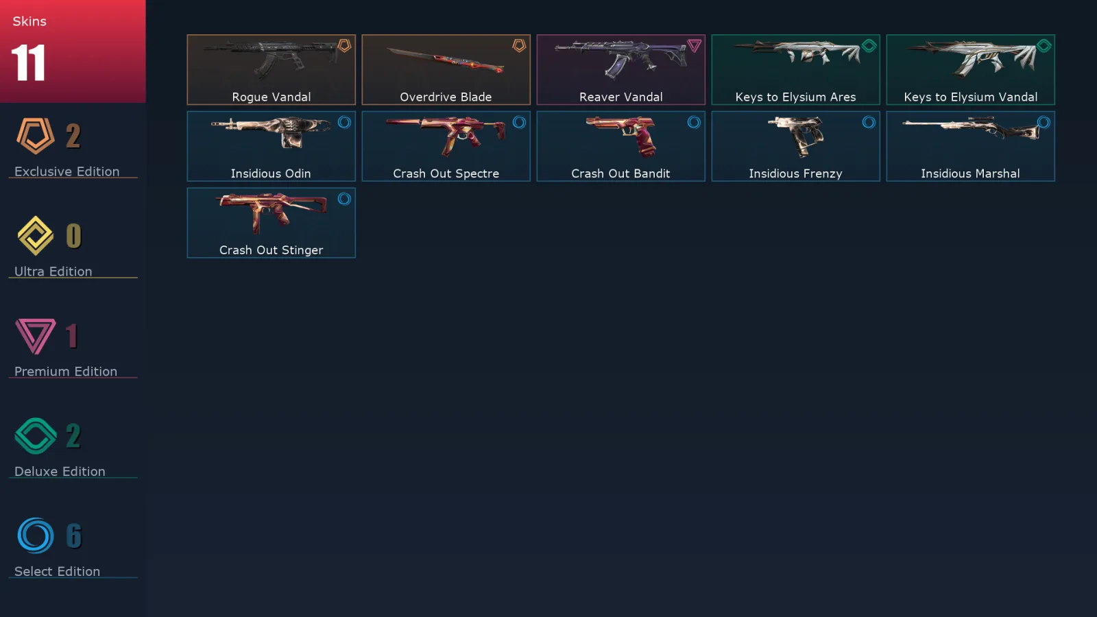 [Valorant] | EU | Level 17 | 6 Agents | 11 Skins