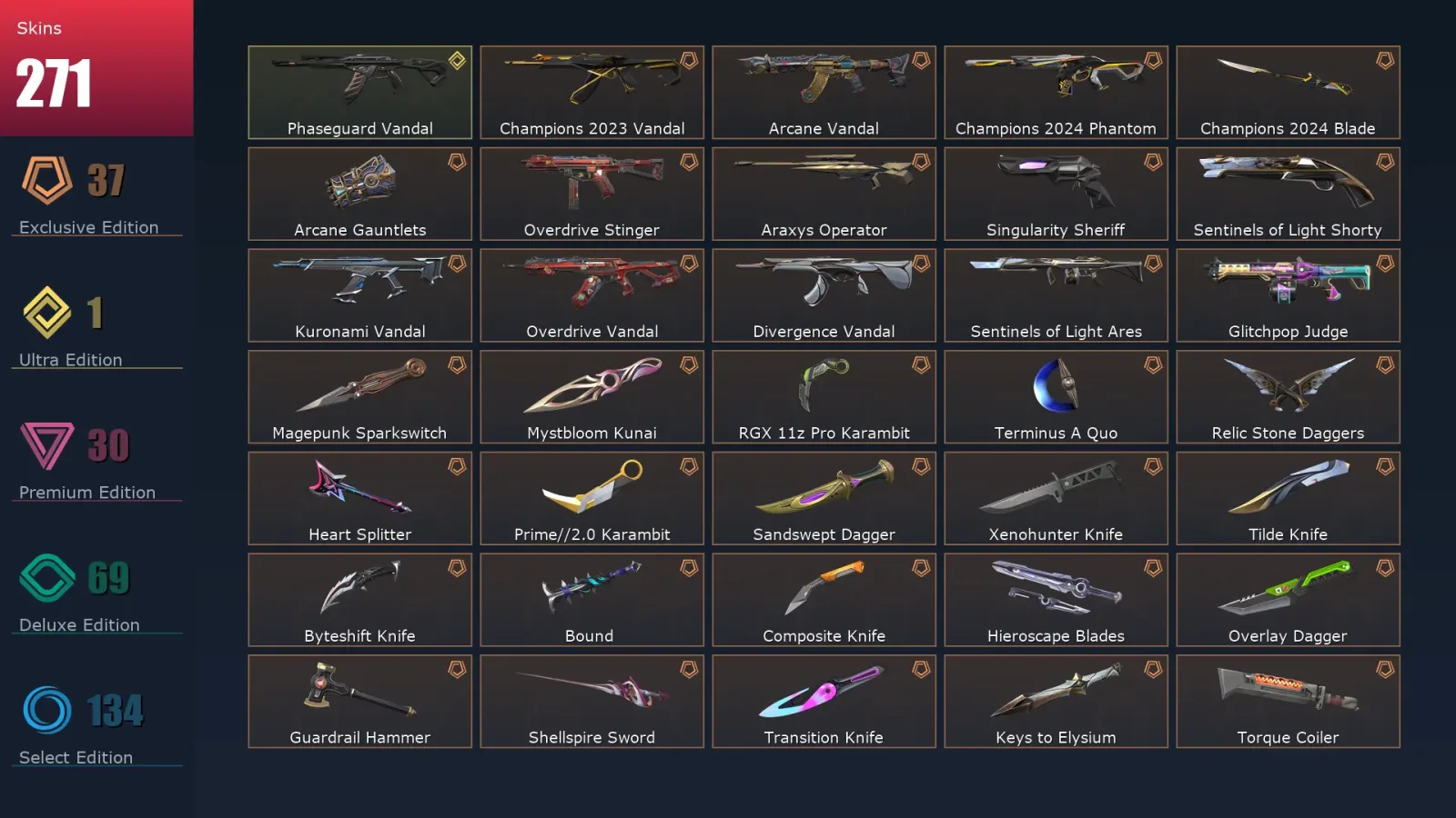 [Valorant] | EU | Level 499 | Diamond 2 | 29 Agents | 271 Skins — Valorant account