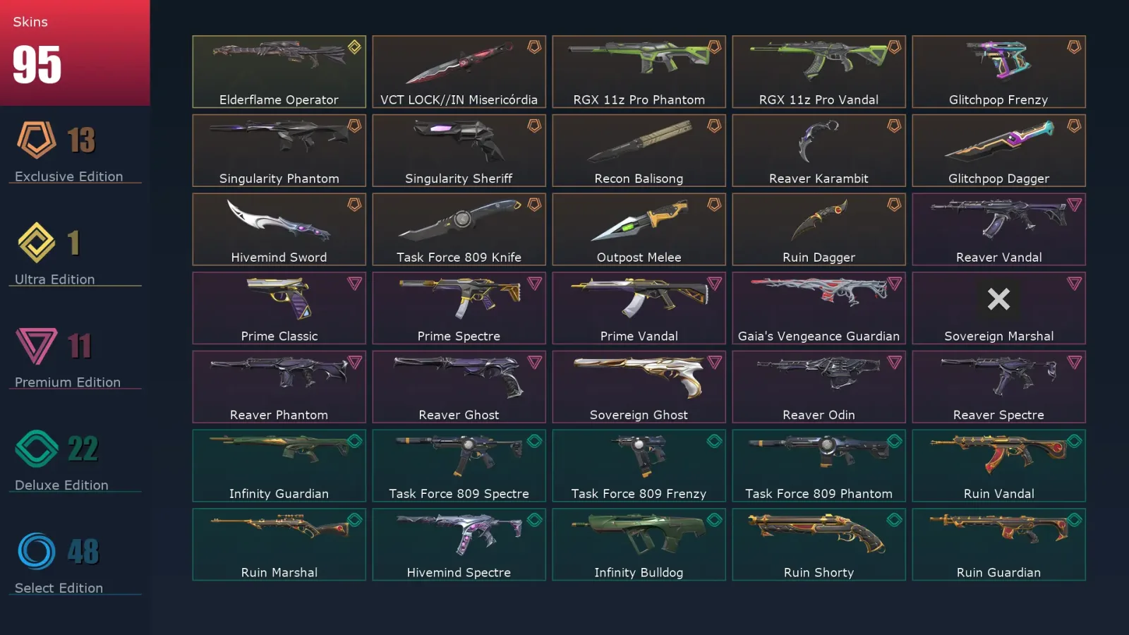 [Valorant] | EU | Level 308 | 28 Agents | 95 Skins — Valorant account