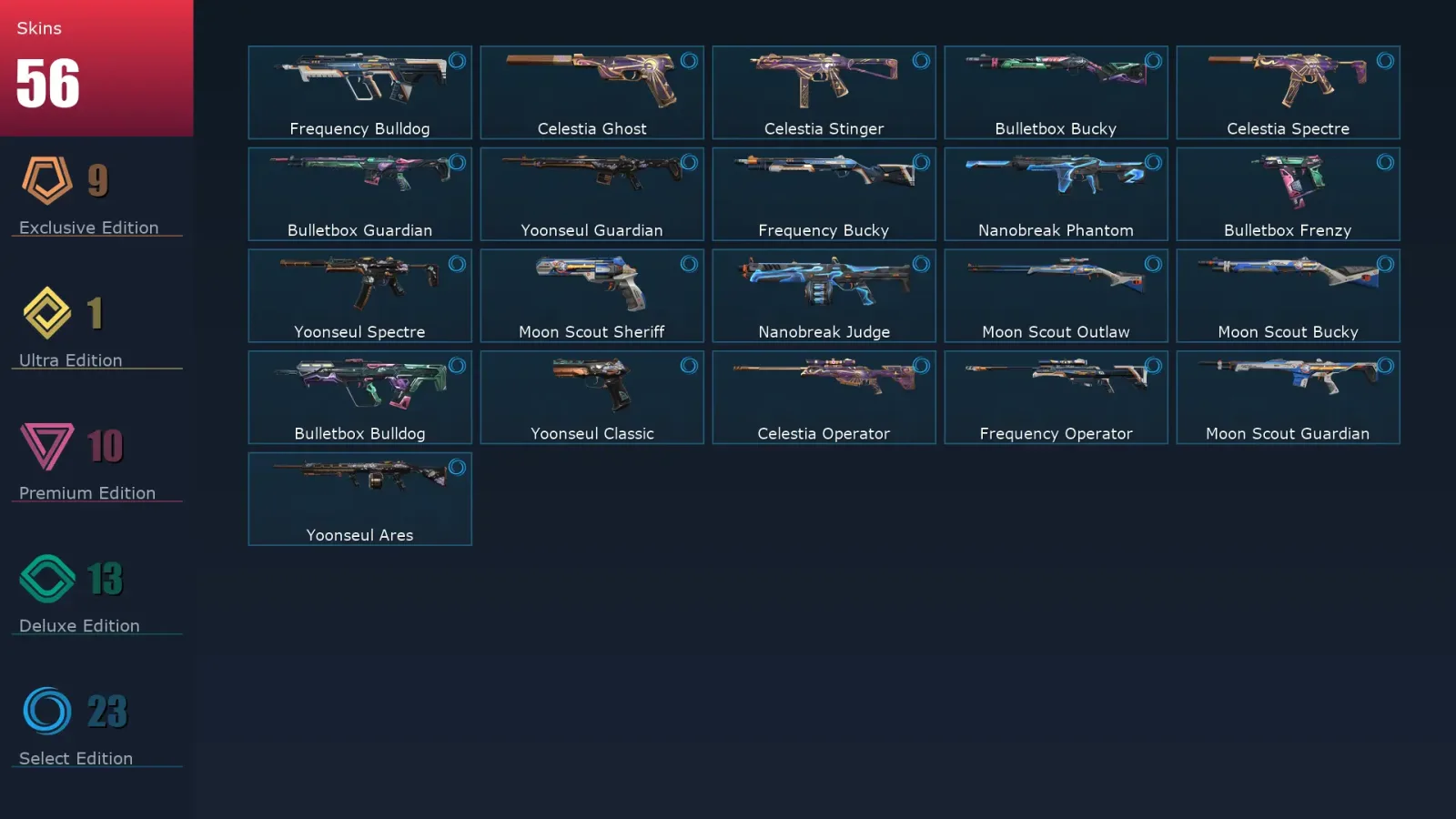 [Valorant] | EU | Level 103 | 28 Agents | 56 Skins