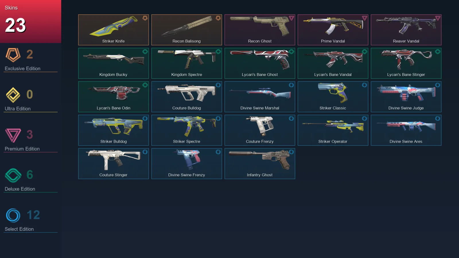 EU | Lv30 | Unranked | 23 Skin | 13 Agent | 19 Buddy