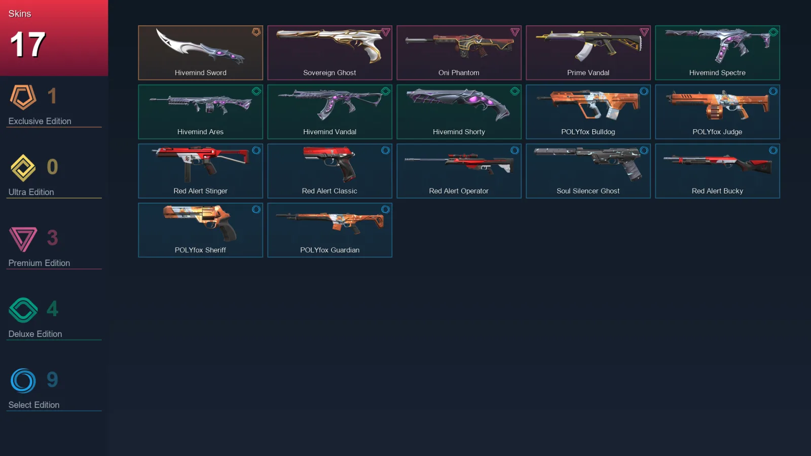 EU | Lv50 | Unranked | 17 Skin | 12 Agent | 22 Buddy — Valorant account