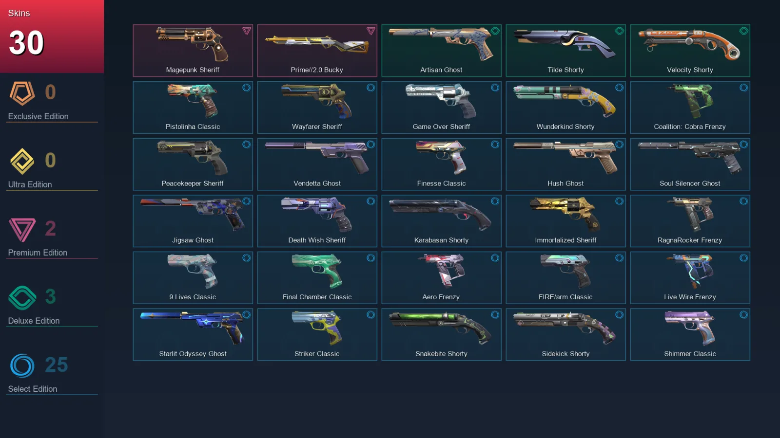 AP | Lv360 | Unranked | 30 Skin | 22 Agent | 76 Buddy