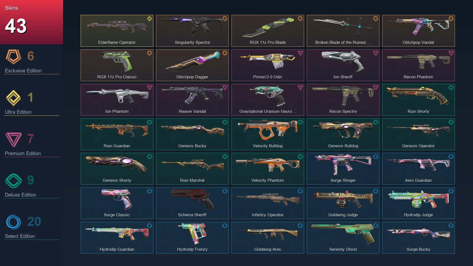 EU | Lv103 | Unranked | 43 Skin | 28 Agent | 78 Buddy