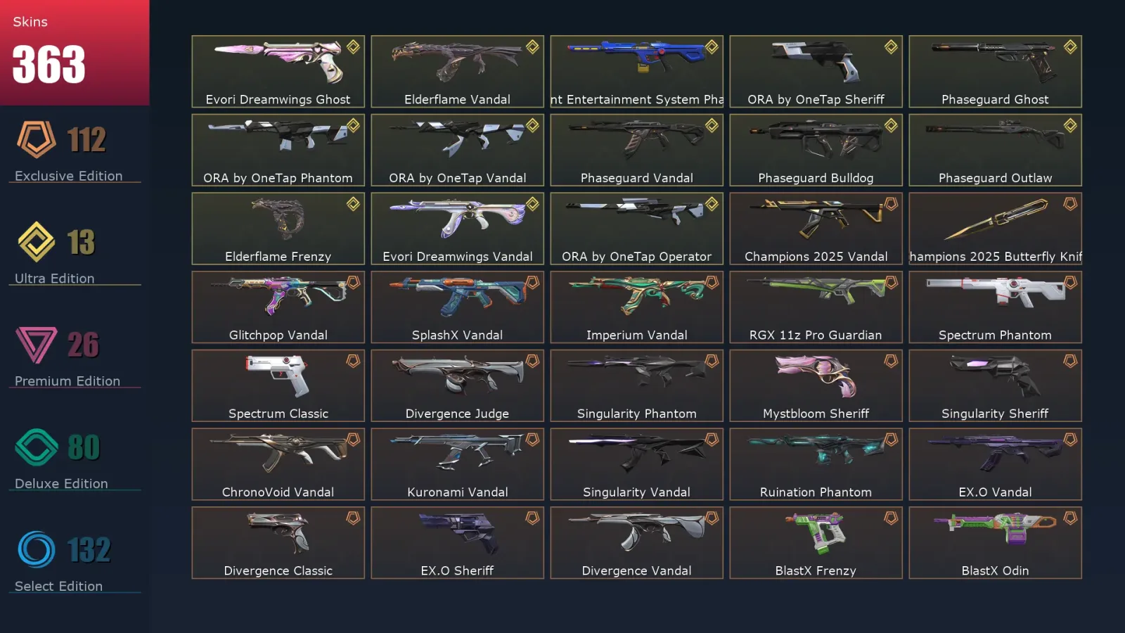[Valorant] | EU | Level 500 | 29 Agents | 363 Skins — Valorant account
