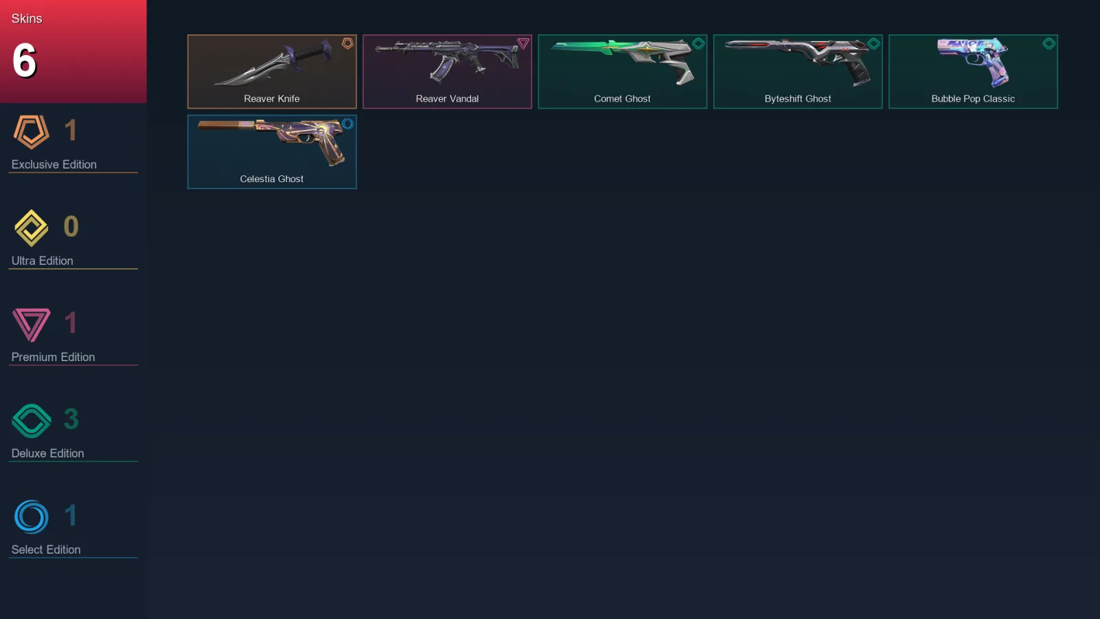 EU | Lv113 | Unranked | 6 Skin | 29 Agent | 48 Buddy