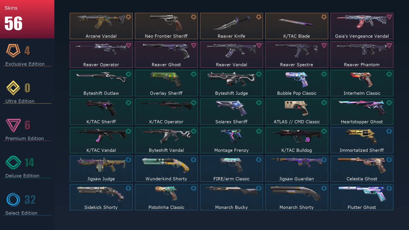 [Valorant] | EU | Level 313 | Silver 1 | 29 Agents | 56 Skins — Valorant account