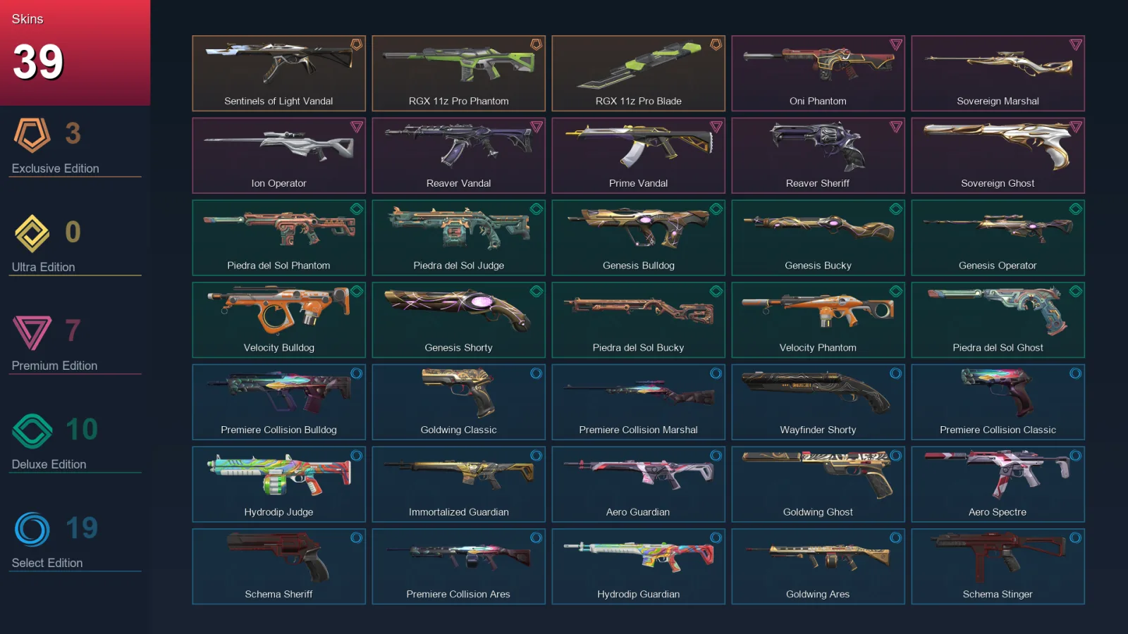 NA | Lv83 | Unranked | 39 Skin | 17 Agent | 49 Buddy
