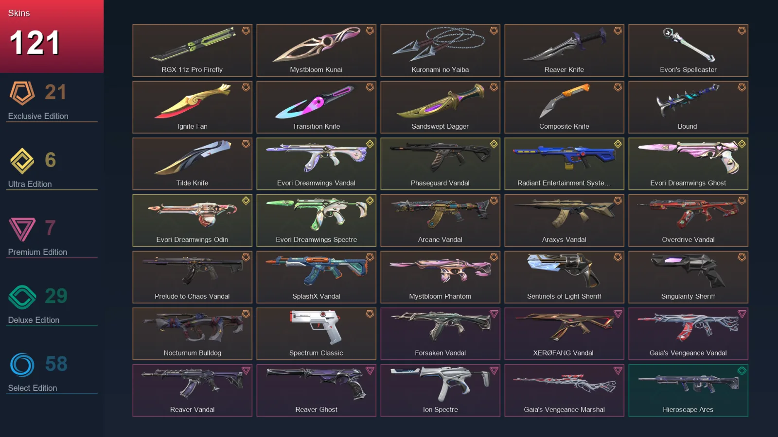 NA | Lv427 | Unranked | 121 Skin | 28 Agent | 173 Buddy — Valorant account