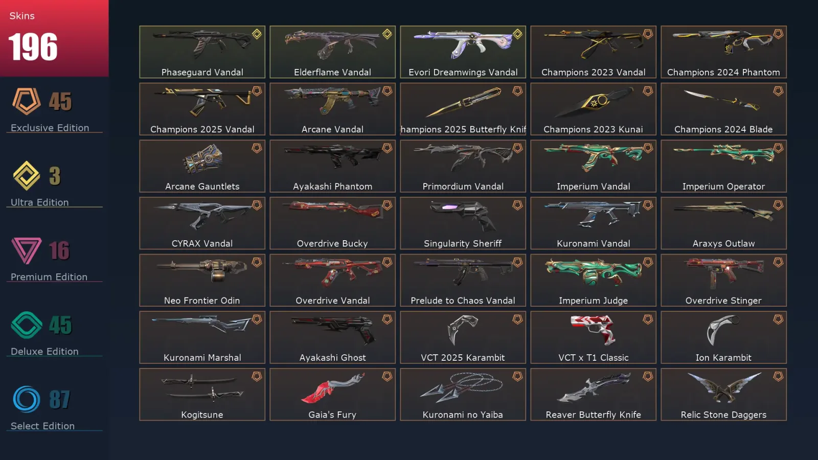 [Valorant] | EU | Level 194 | 23 Agents | 196 Skins — Valorant account