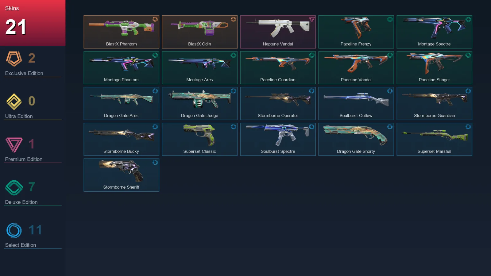 NA | Lv31 | Iron II | 21 Skin | 13 Agent | 20 Buddy