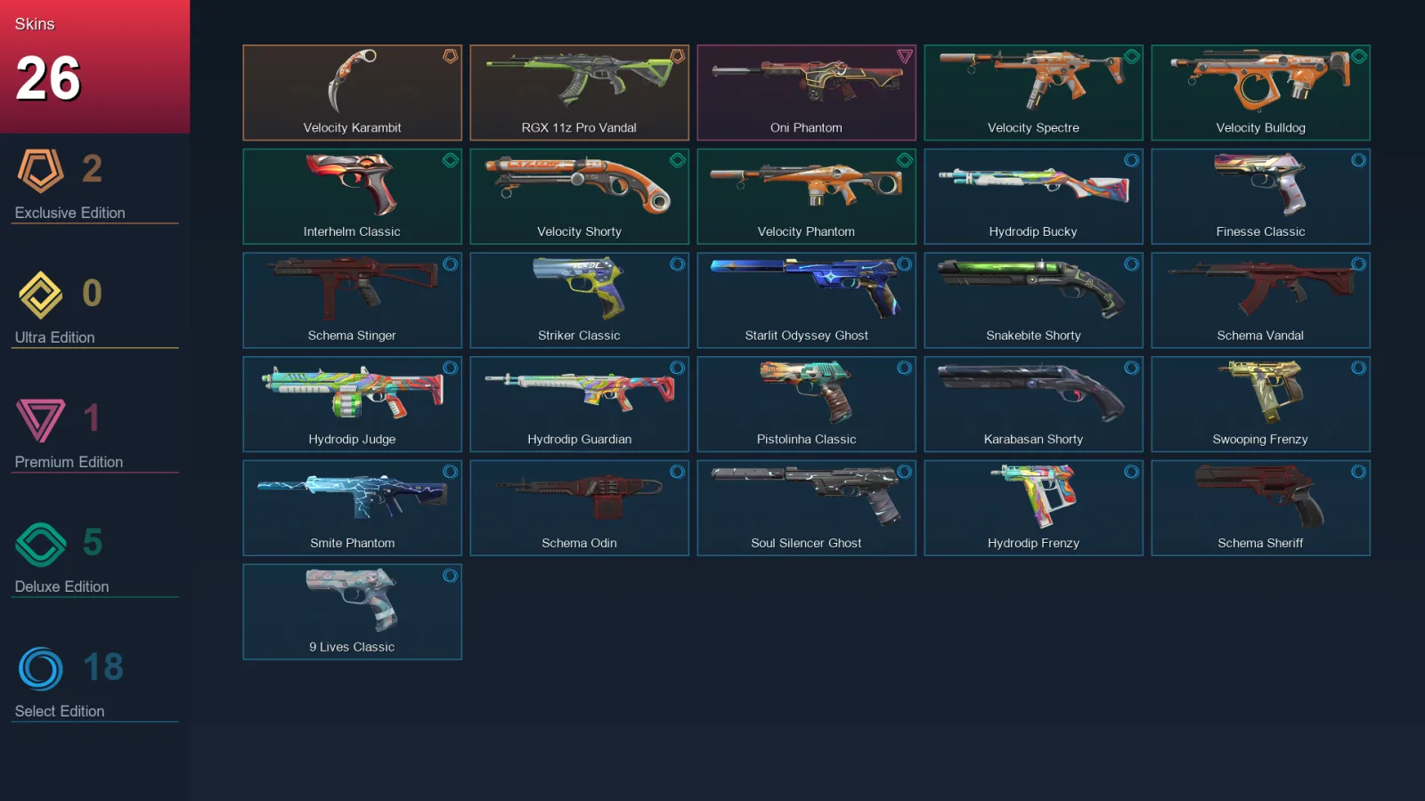 AP | Lv221 | Unranked | 26 Skin | 25 Agent | 80 Buddy &mdash; Valorant account with Judge skin