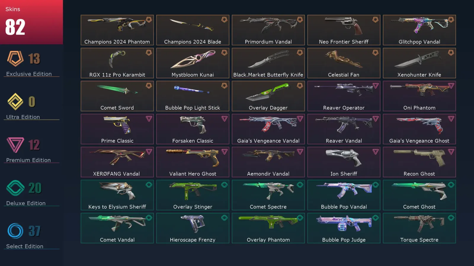 [Valorant] | EU | Level 82 | Ascendant 1 | 27 Agents | 82 Skins — Valorant account