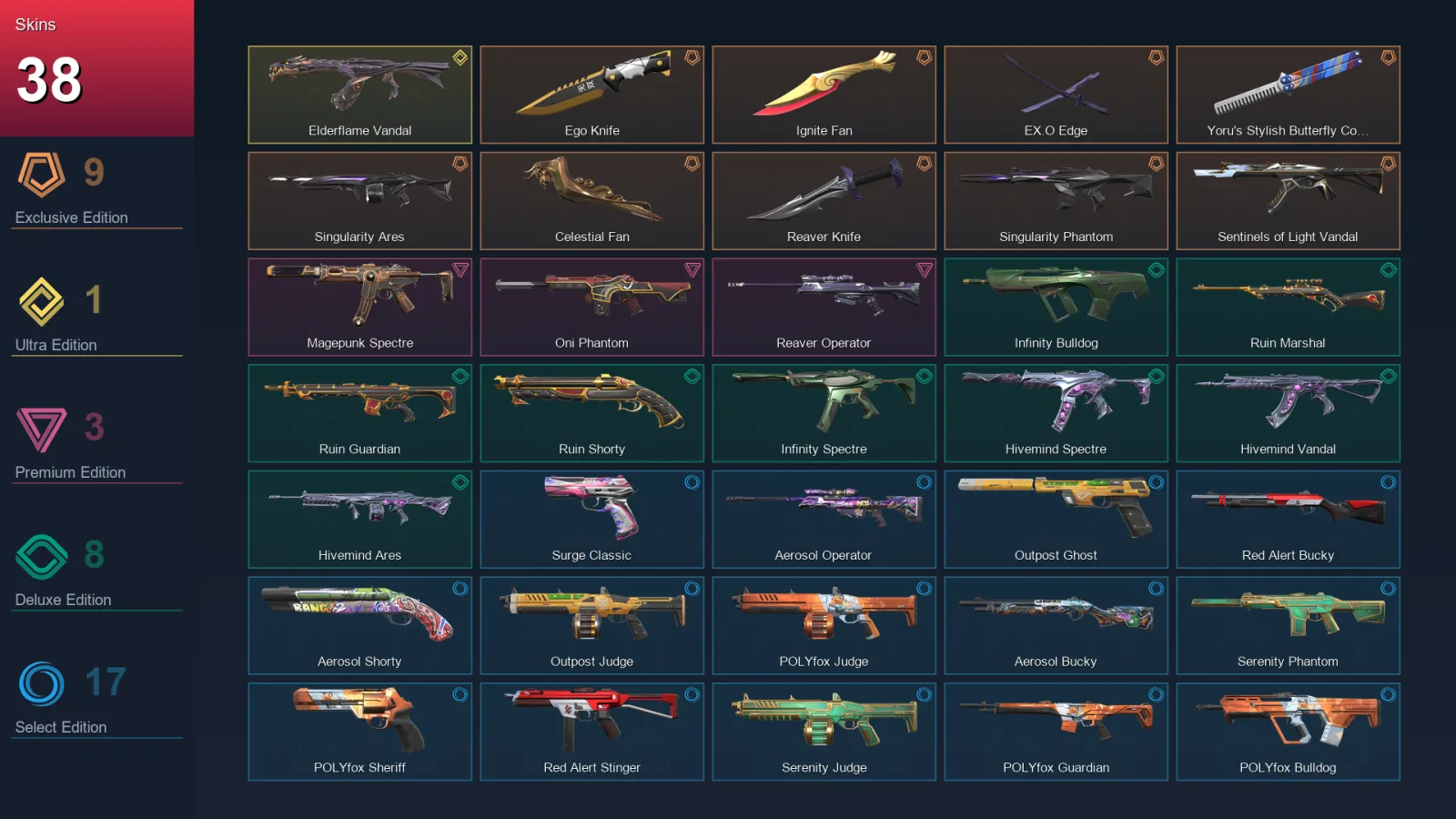 BR | Lv46 | Unranked | 38 Skin | 18 Agent | 48 Buddy — Valorant account