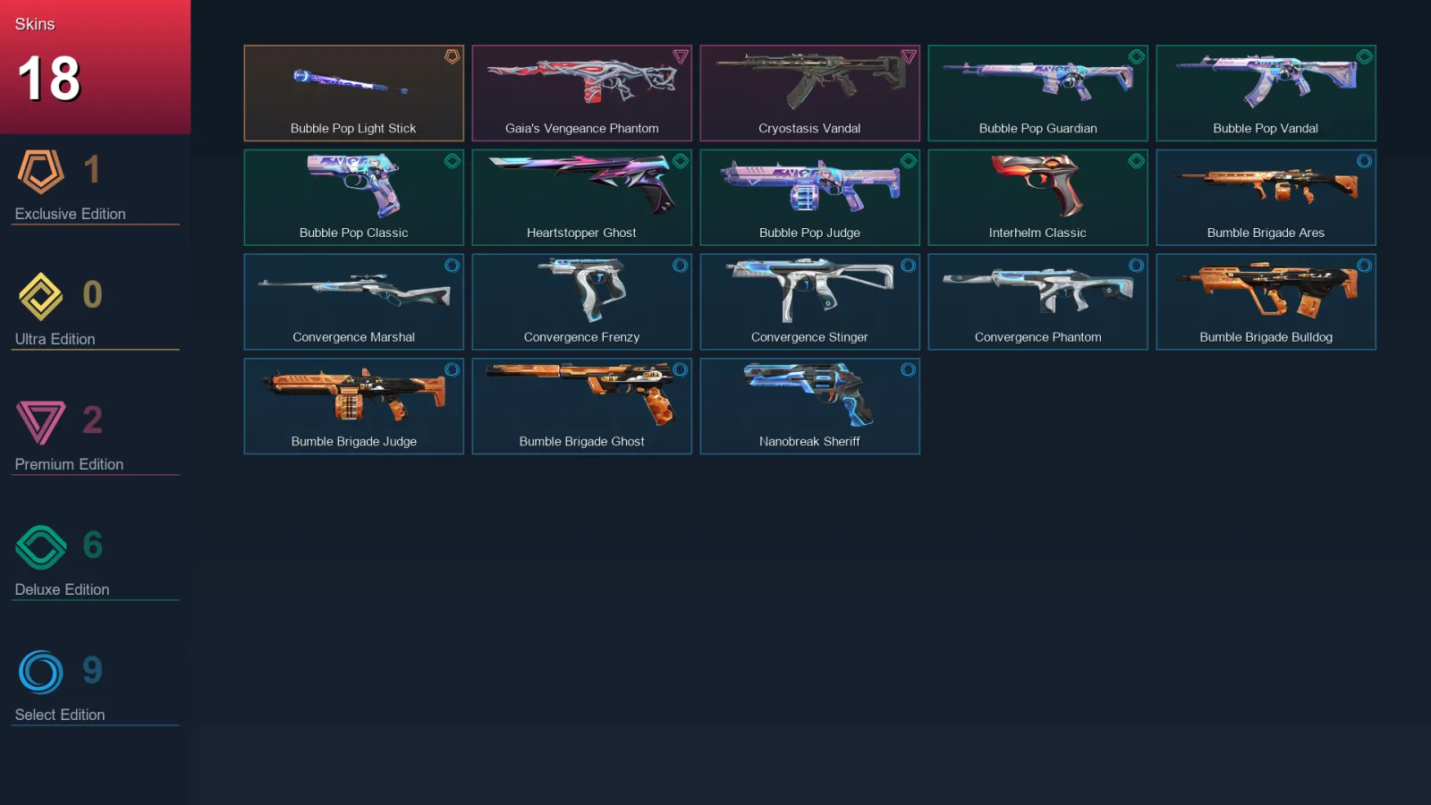 EU | Lv105 | Unranked | 18 Skin | 29 Agent | 48 Buddy