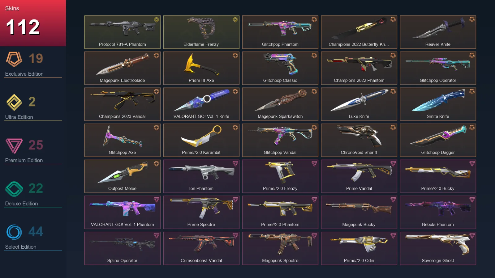 EU | Lv88 | Unranked | 112 Skin | 21 Agent | 83 Buddy — Ion Phantom