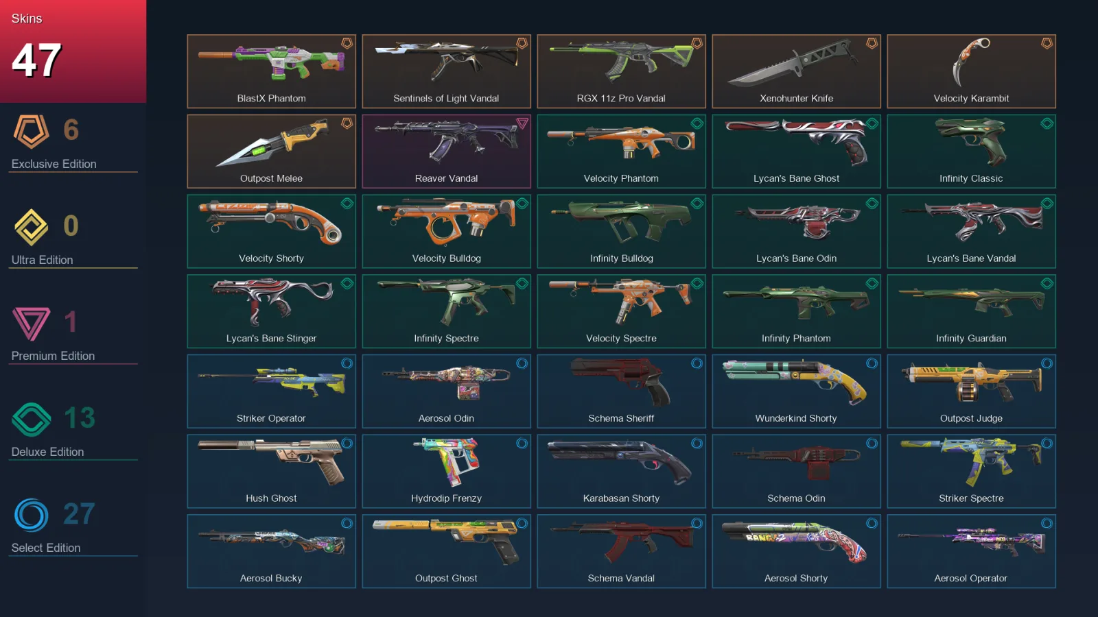 AP | Lv138 | Unranked | 47 Skin | 27 Agent | 71 Buddy