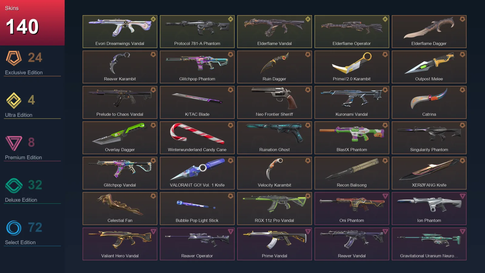 BR | Lv284 | Unranked | 140 Skin | 28 Agent | 194 Buddy
