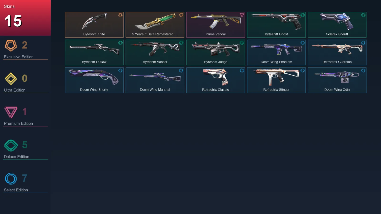 AP | Byteshift Knife | 5 Years // Beta Remastered Knife | Prime Vandal | Byteshift Ghost | 15 Skin | 27 Agent | 34 Buddy | Lv98