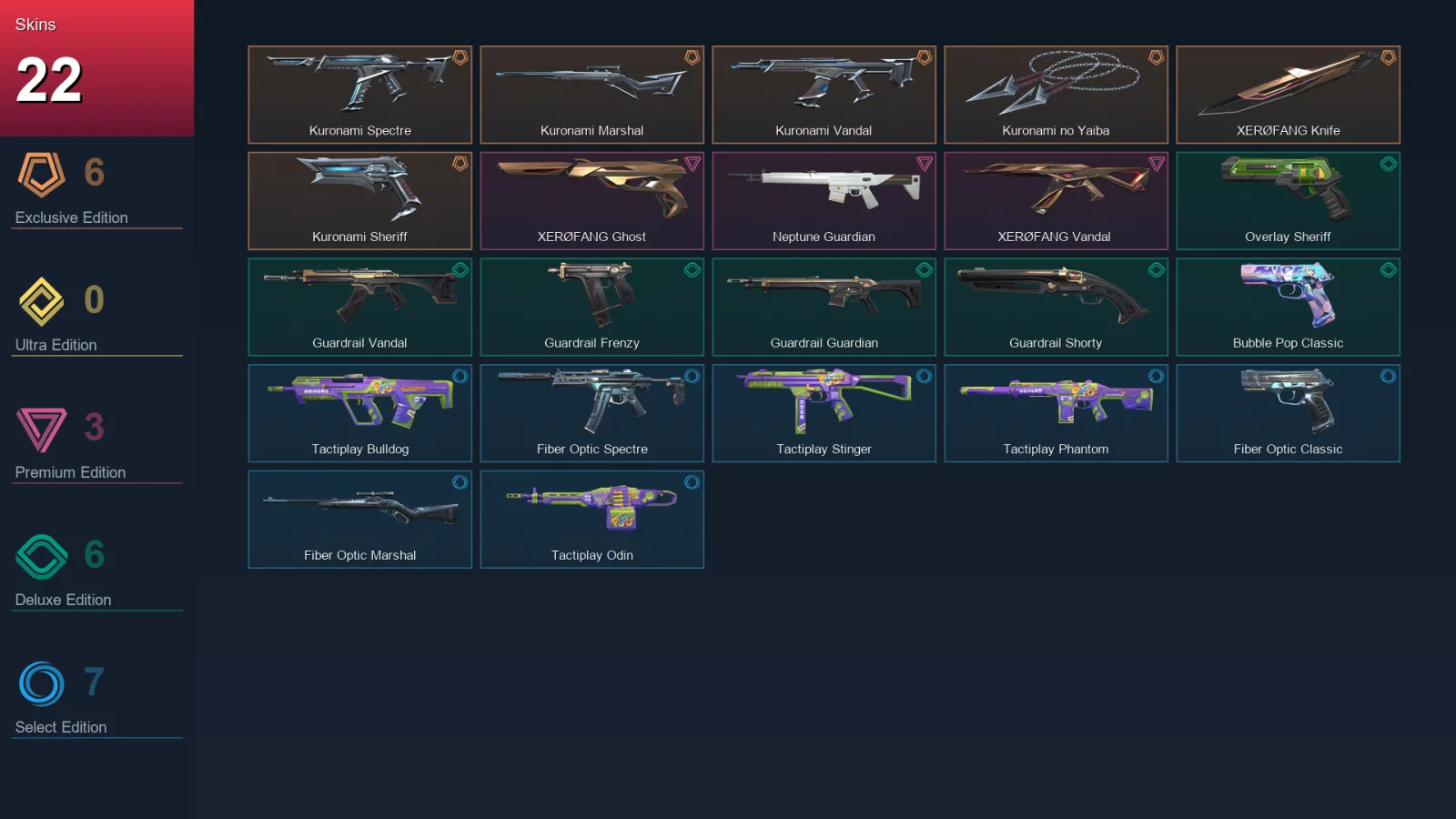 AP | Lv71 | Unranked | 22 Skin | 22 Agent | 36 Buddy