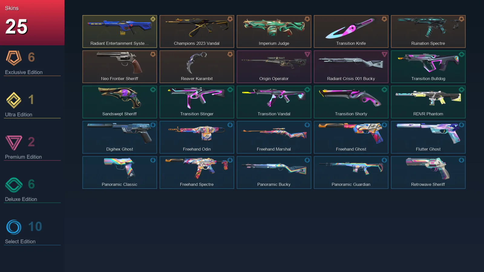 LA | Lv170 | Unranked | 25 Skin | 29 Agent | 61 Buddy — Valorant account