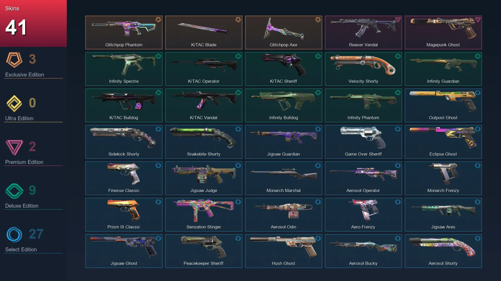 EU | Lv205 | Unranked | 41 Skin | 26 Agent | 99 Buddy