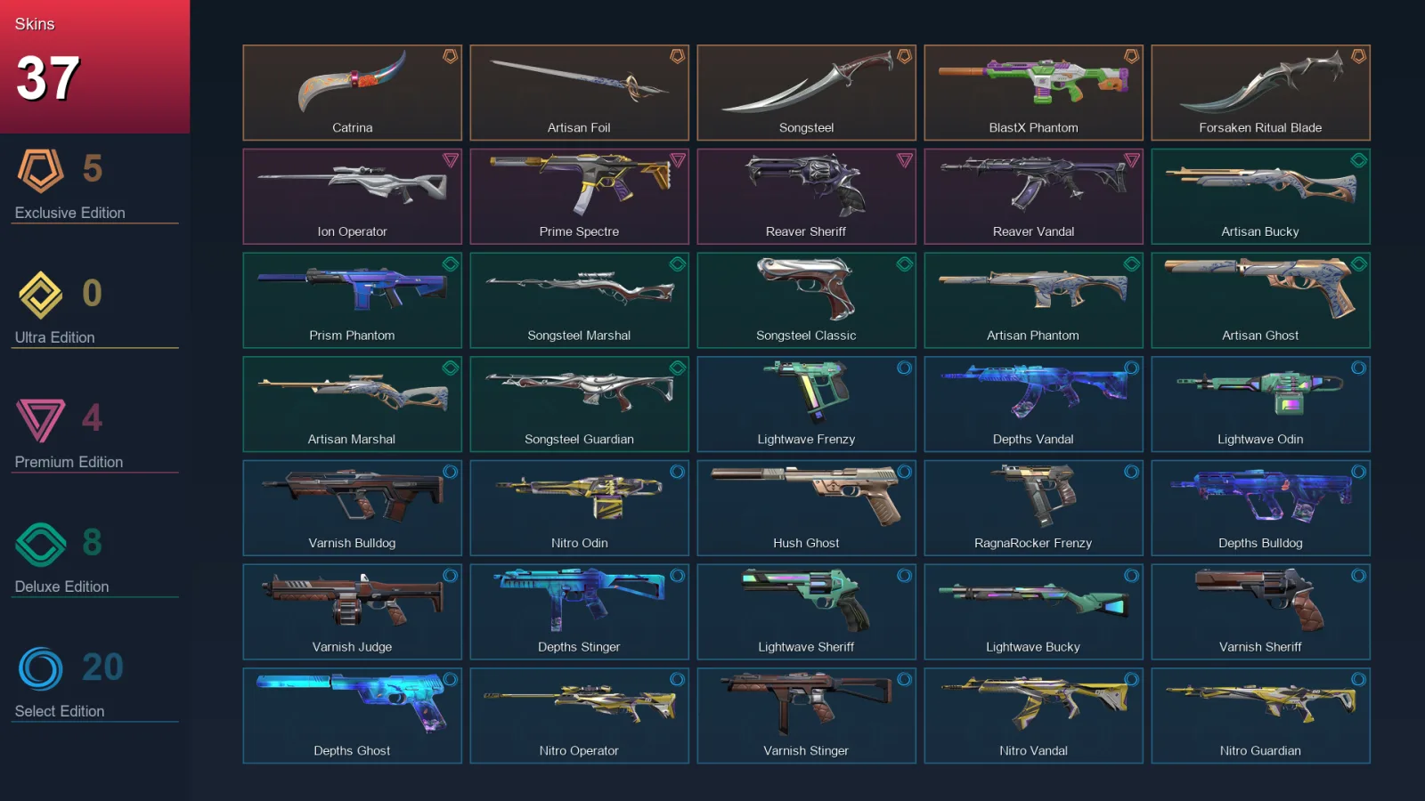 EU | Lv87 | Unranked | 37 Skin | 16 Agent | 37 Buddy — Valorant account
