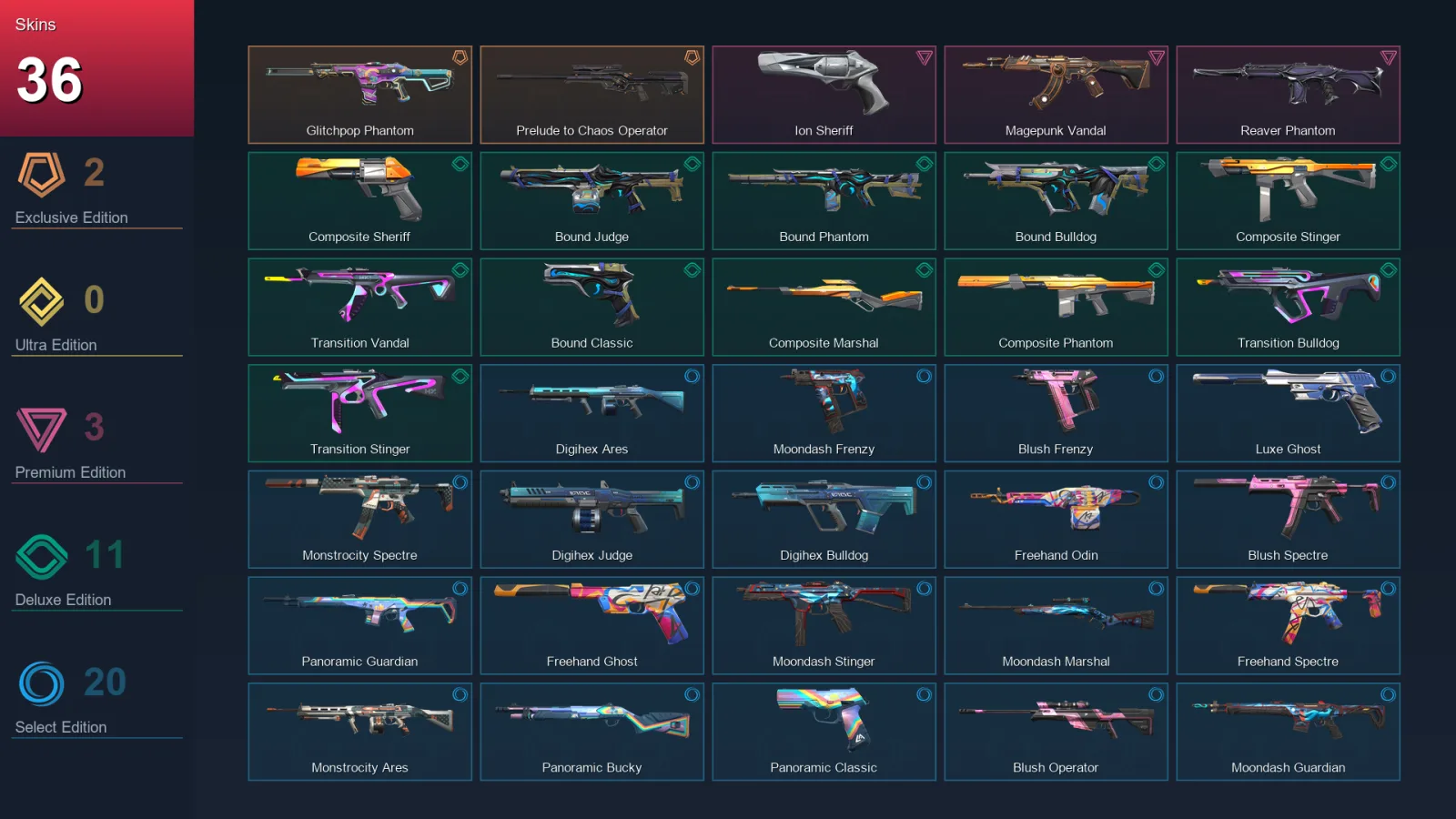 LA | Lv53 | Unranked | 36 Skin | 18 Agent | 35 Buddy