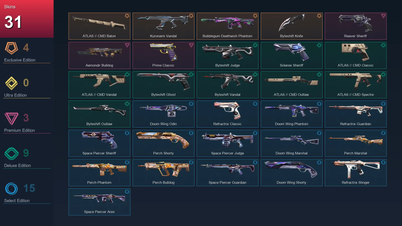 EU | Lv82 | Unranked | 31 Skin | 23 Agent | 39 Buddy — Valorant account