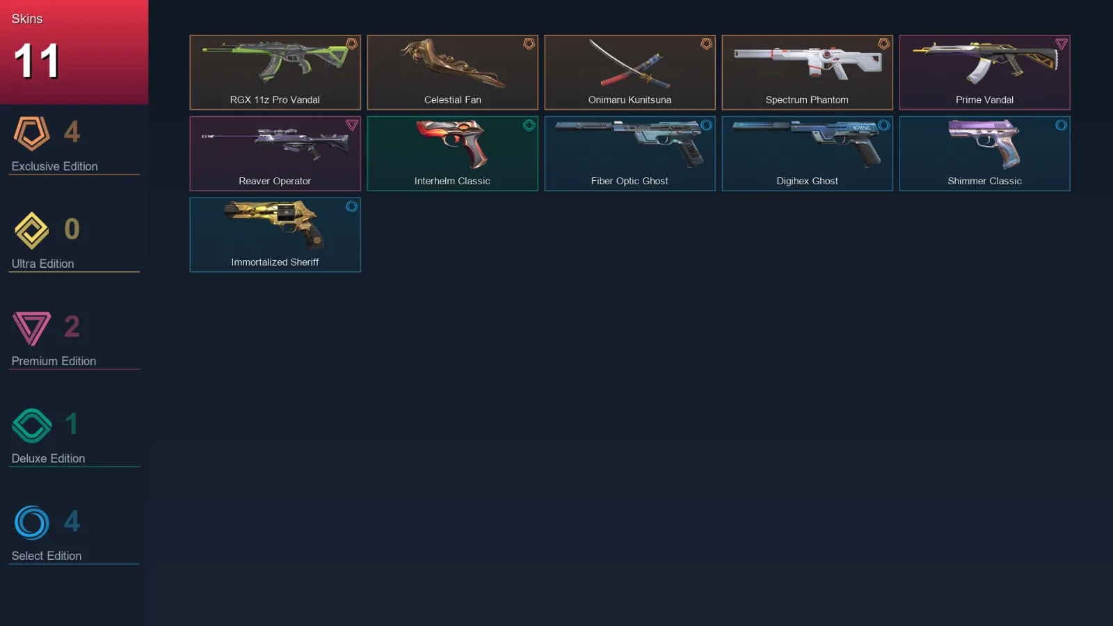 NA | Lv143 | Unranked | 11 Skin | 29 Agent | 59 Buddy