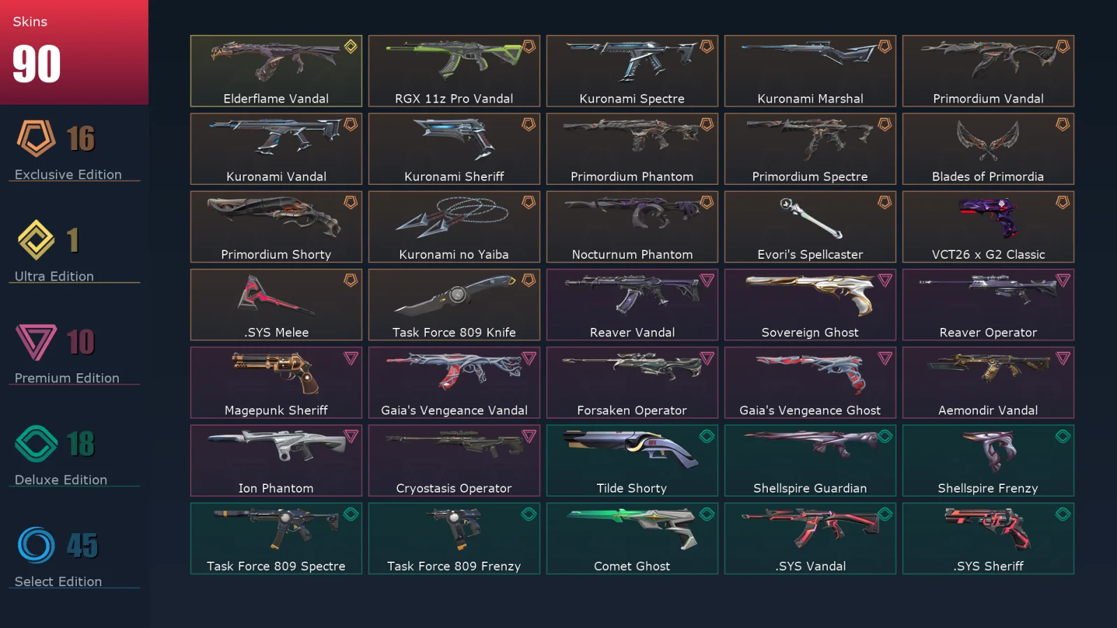 [Valorant] | EU | Level 464 | 29 Agents | 90 Skins
