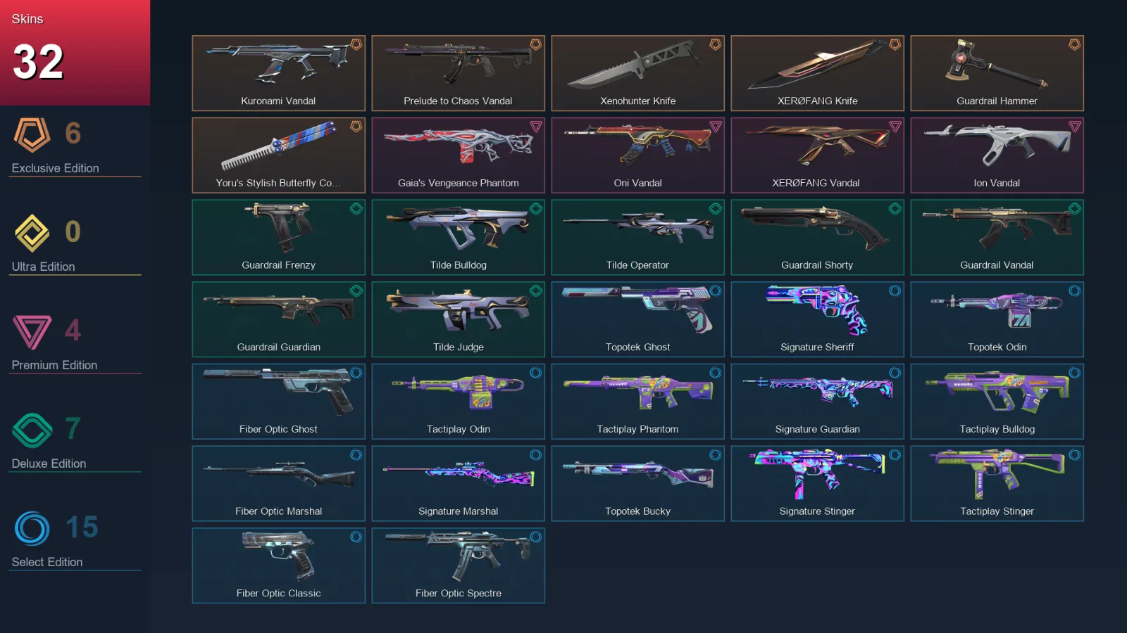 EU | Lv49 | Unranked | 32 Skin | 18 Agent | 29 Buddy
