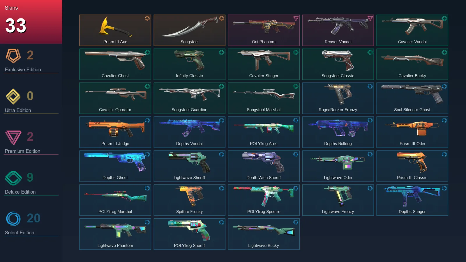 EU | Lv97 | Unranked | 33 Skin | 15 Agent | 44 Buddy — Valorant account