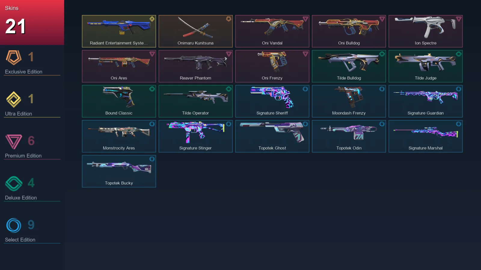EU | Lv36 | Unranked | 21 Skin | 11 Agent | 23 Buddy — Valorant account