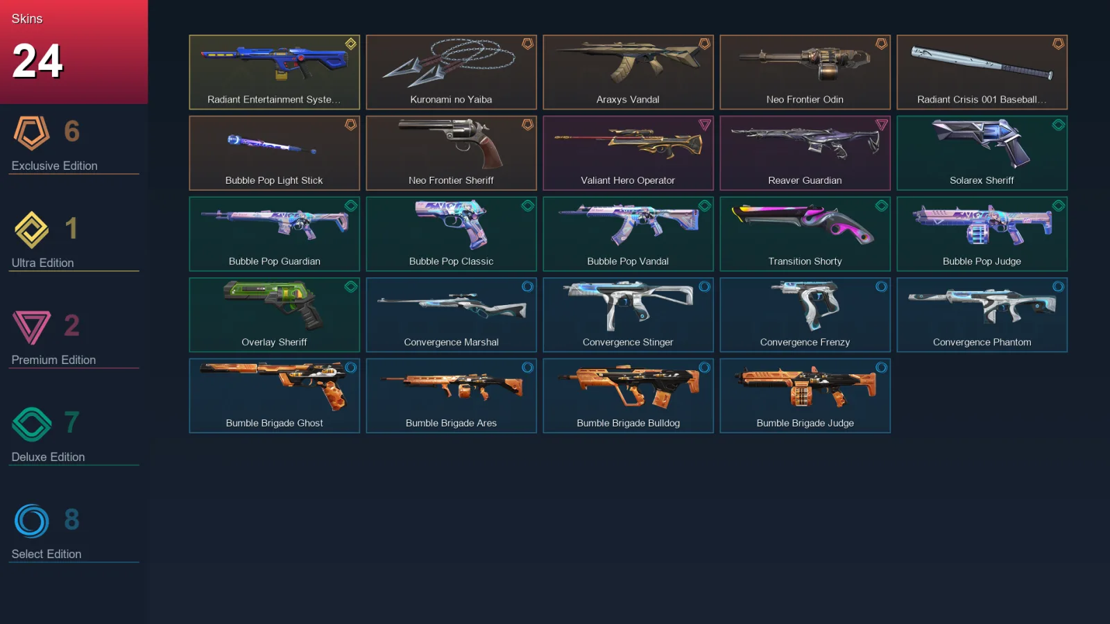 AP | Lv128 | Unranked | 24 Skin | 27 Agent | 58 Buddy — Valorant account
