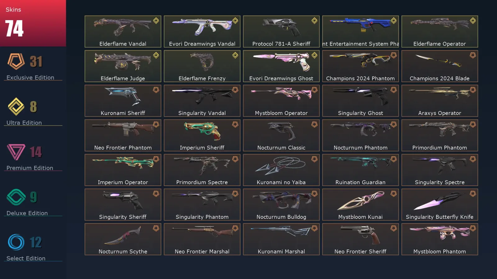 [Valorant] | EU | Level 71 | Diamond 3 | 25 Agents | 74 Skins — Valorant account