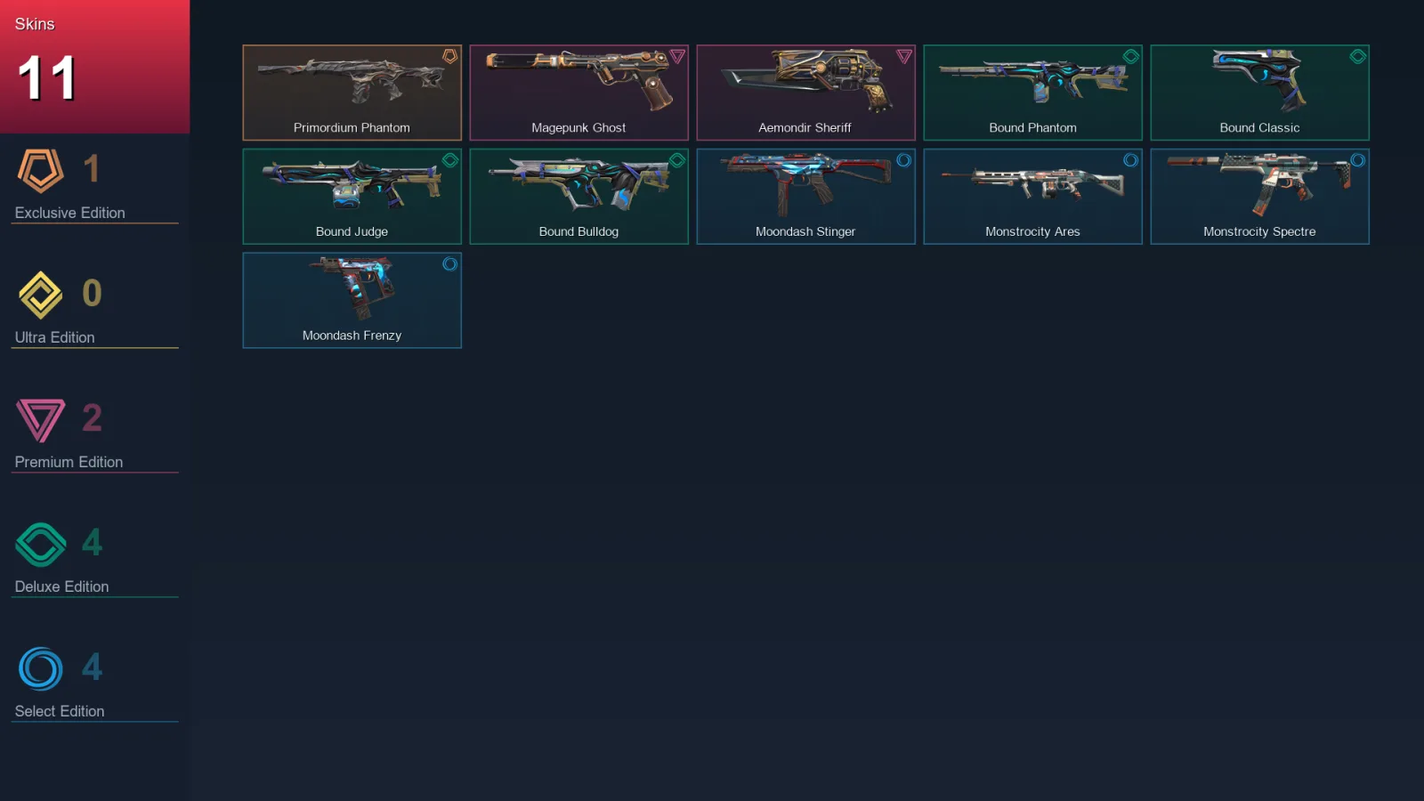 EU | Lv30 | Unranked | 11 Skin | 11 Agent | 11 Buddy