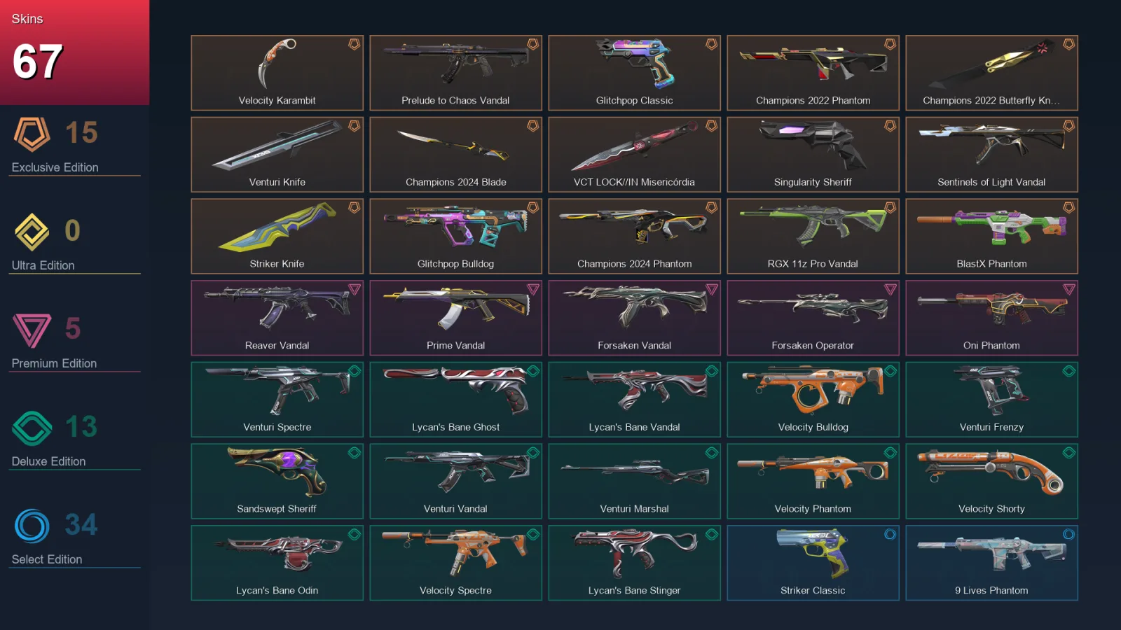 BR | Lv188 | Unranked | 67 Skin | 28 Agent | 120 Buddy