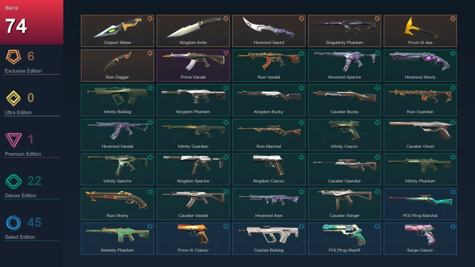 LA | Lv177 | Unranked | 74 Skin | 15 Agent | 66 Buddy