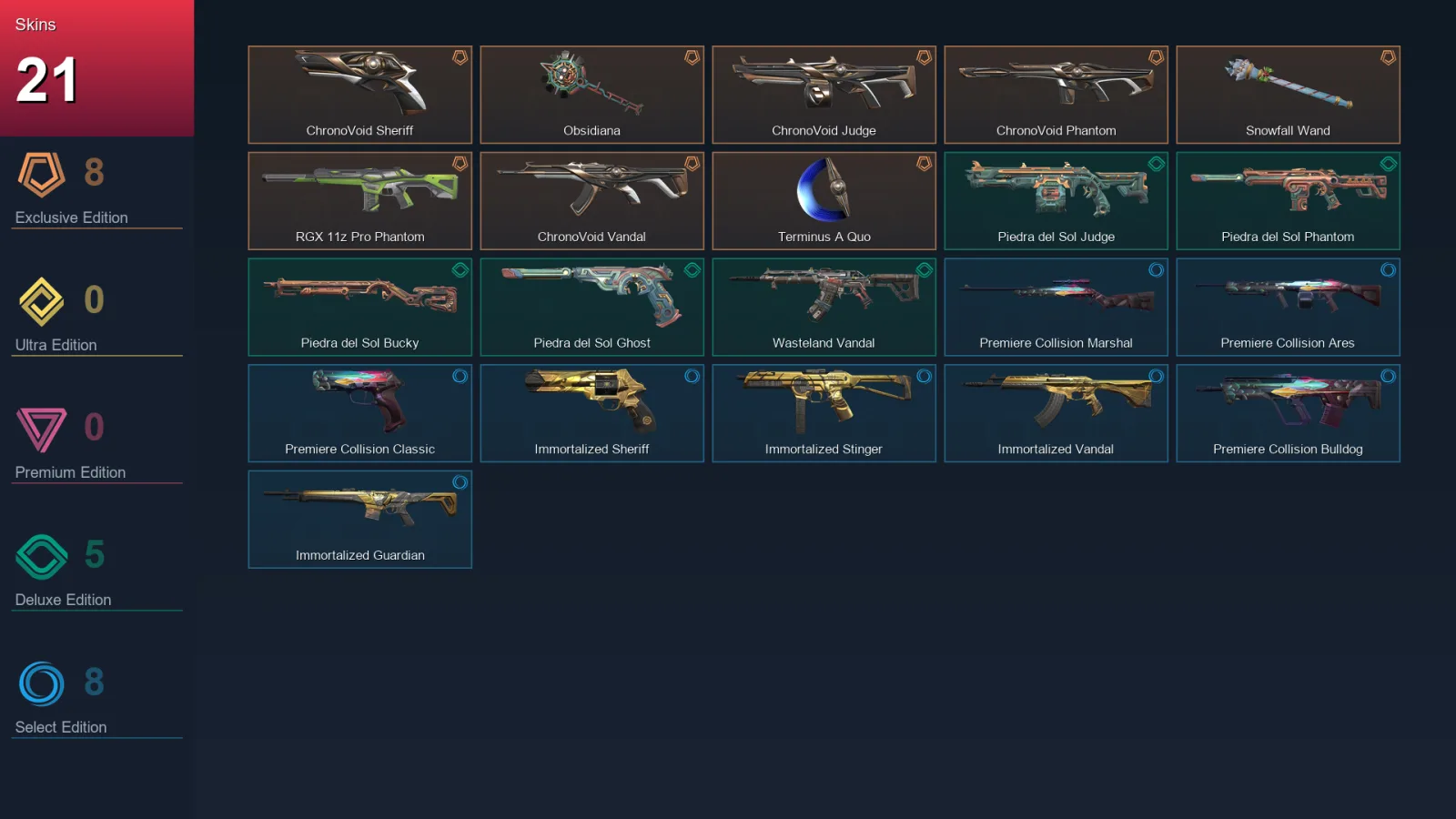 NA | Lv51 | Unranked | 21 Skin | 13 Agent | 21 Buddy