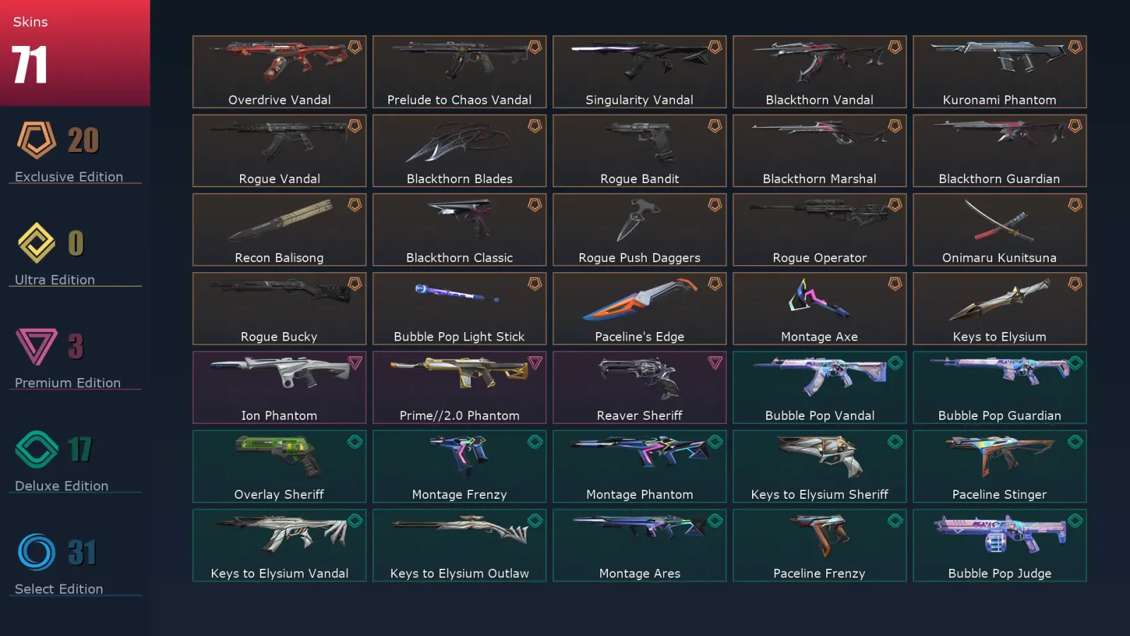 [Valorant] | EU | Level 92 | Diamond 1 | 27 Agents | 71 Skins — Valorant account
