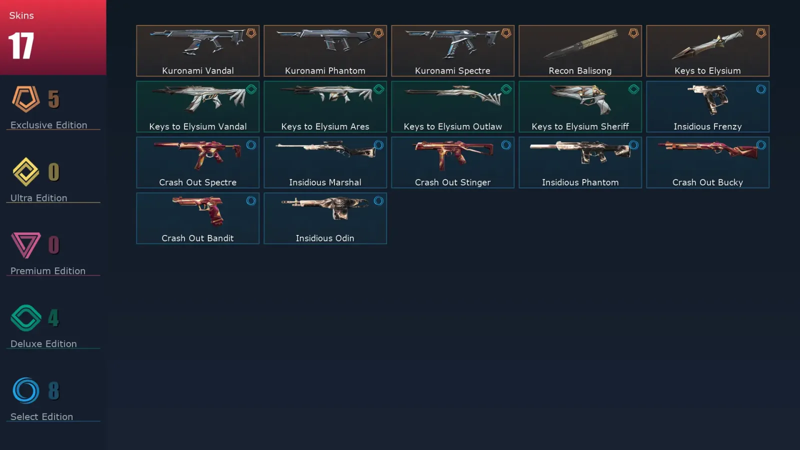 [Valorant] | EU | Level 22 | 9 Agents | 17 Skins — Valorant account