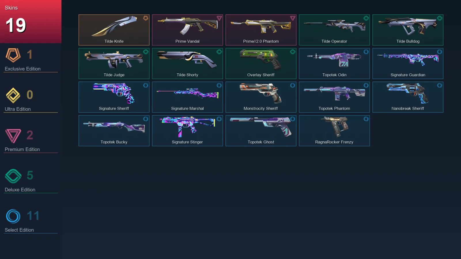 AP | Lv148 | Unranked | 19 Skin | 27 Agent | 54 Buddy — Valorant account