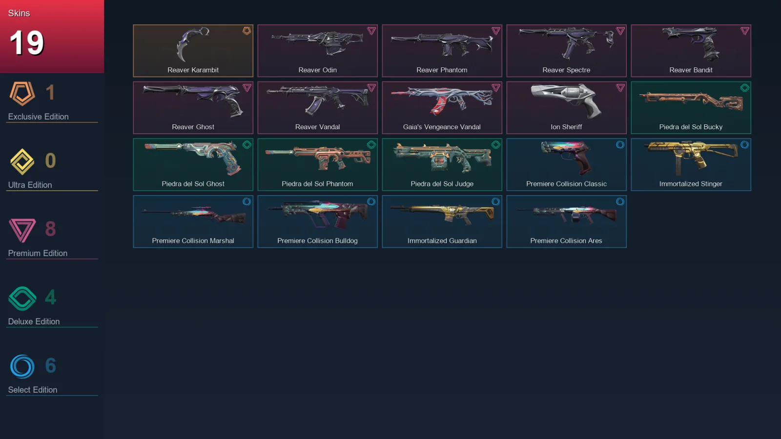 EU | Lv49 | Unranked | 19 Skin | 13 Agent | 22 Buddy