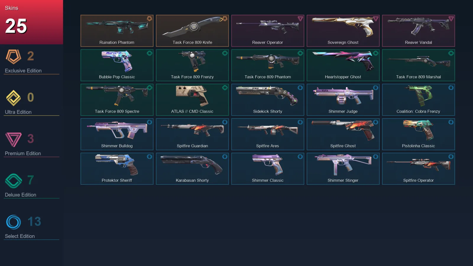 AP | Lv162 | Unranked | 25 Skin | 28 Agent | 81 Buddy