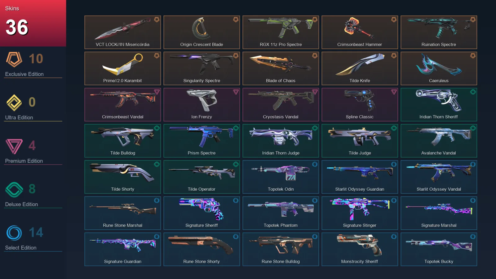 LA | Lv85 | Unranked | 36 Skin | 21 Agent | 30 Buddy — Valorant account