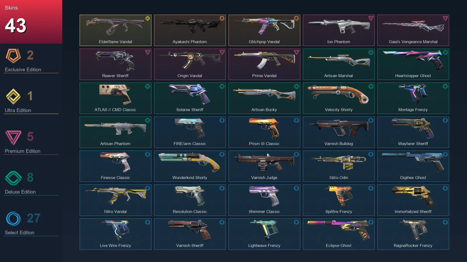 AP | Lv329 | Unranked | 43 Skin | 29 Agent | 125 Buddy