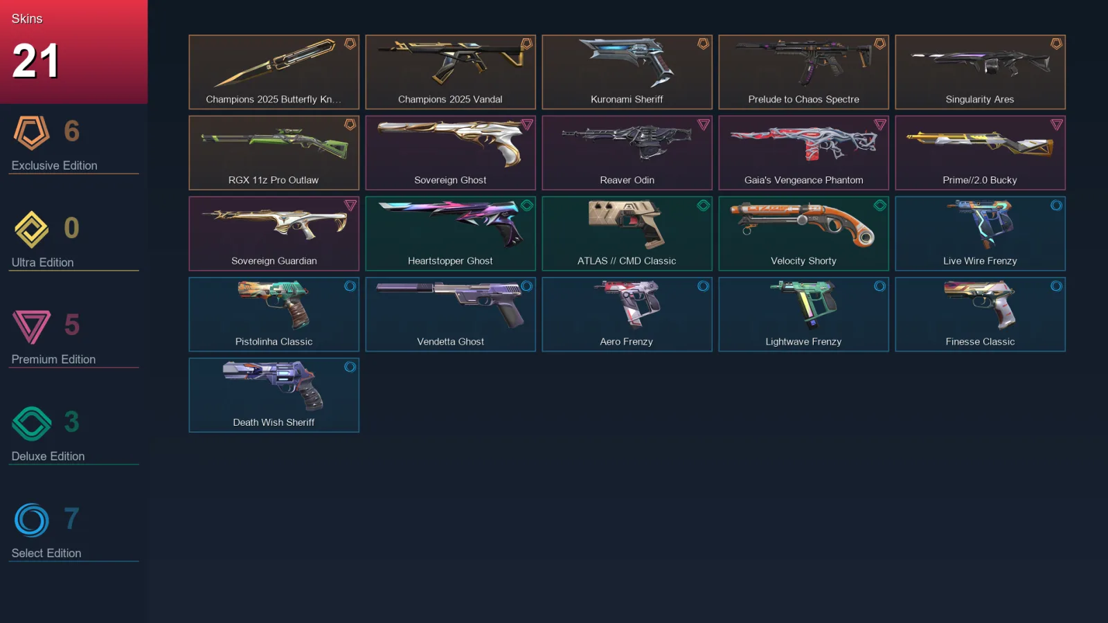 AP | Lv166 | Unranked | 21 Skin | 28 Agent | 82 Buddy