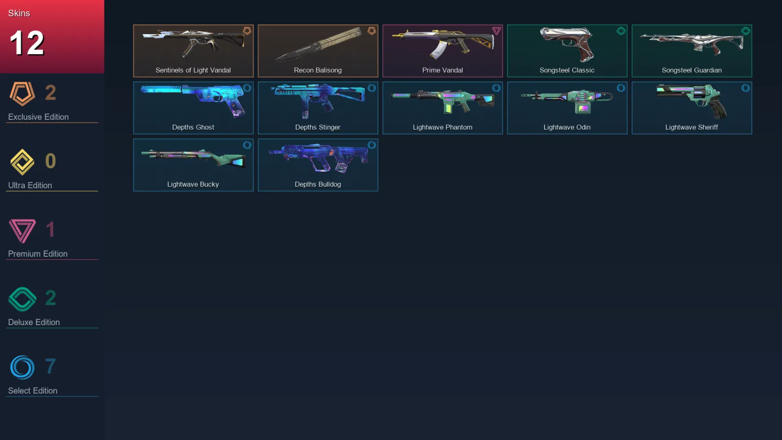 NA | Lv20 | Unranked | 12 Skin | 7 Agent | 12 Buddy